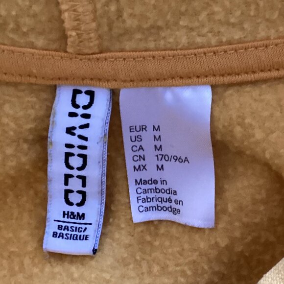 Divided Basics Women's Yellow Cropped Hoodie Size M Oversized Baggy - Picture 6 of 8